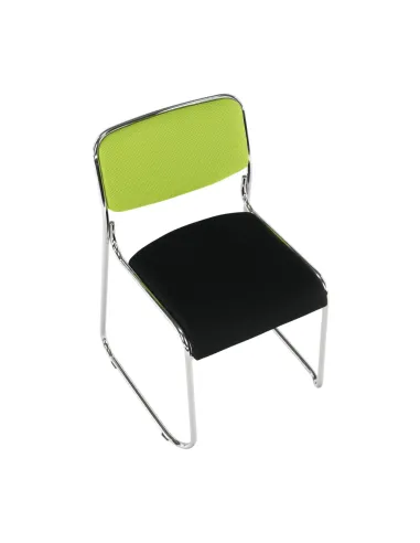 Scaun conferință BULUT, birou/sala ședințe, 50x76x56 cm, plasă verde/metal negru | MobilaOK