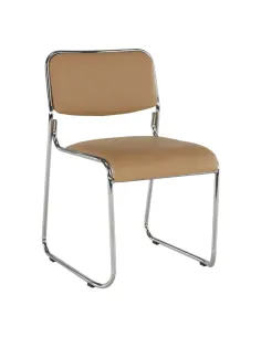 Scaun conferință BULUT, birou, 50x76x56 cm, piele ecologică și metal cromat | MobilaOK