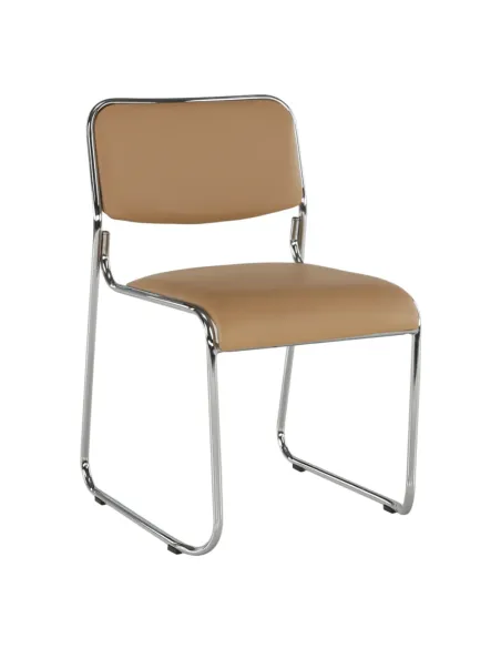 Scaun conferință BULUT, birou, 50x76x56 cm, piele ecologică și metal cromat | MobilaOK