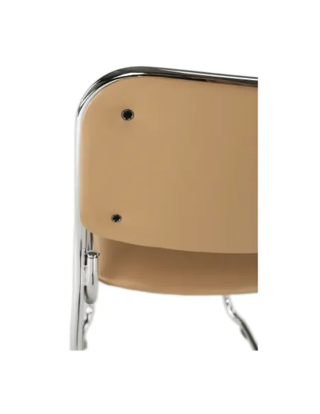 Scaun conferință BULUT, birou, 50x76x56 cm, piele ecologică și metal cromat | MobilaOK