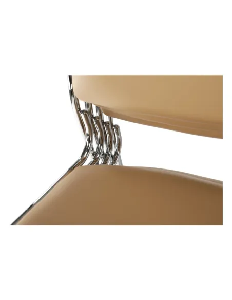 Scaun conferință BULUT, birou, 50x76x56 cm, piele ecologică și metal cromat | MobilaOK