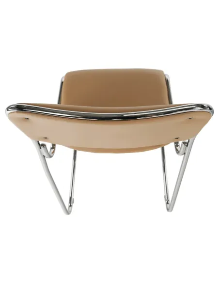 Scaun conferință BULUT, birou, 50x76x56 cm, piele ecologică și metal cromat | MobilaOK