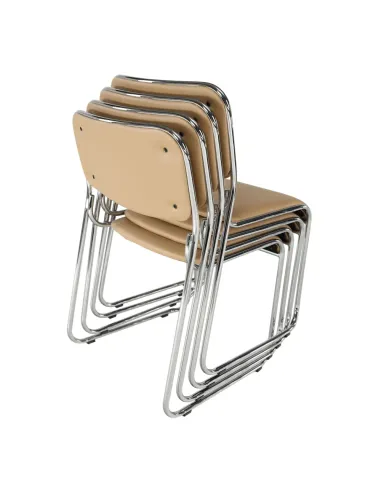 Scaun conferință BULUT, birou, 50x76x56 cm, piele ecologică și metal cromat | MobilaOK