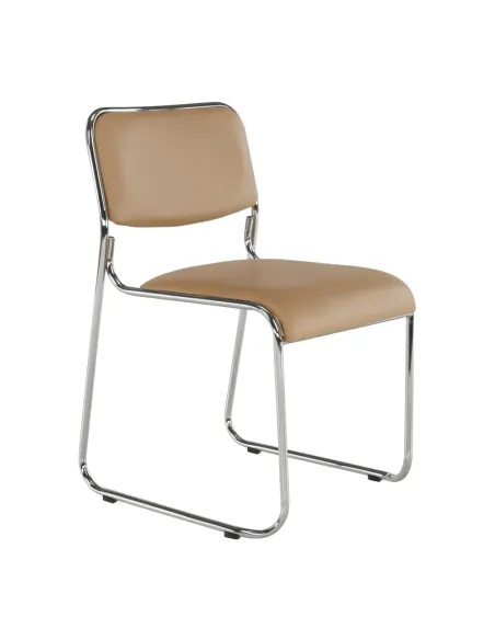 Scaun conferință BULUT, birou, 50x76x56 cm, piele ecologică și metal cromat | MobilaOK