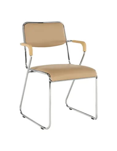 Scaun conferință DERYA, birou/sala conferinte, 53x79x57 cm, Piele ecologica maro | MobilaOK