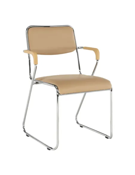 Scaun conferință DERYA, birou/sala conferinte, 53x79x57 cm, Piele ecologica maro | MobilaOK