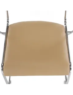 Scaun conferință DERYA, birou/sala conferinte, 53x79x57 cm, Piele ecologica maro | MobilaOK 2