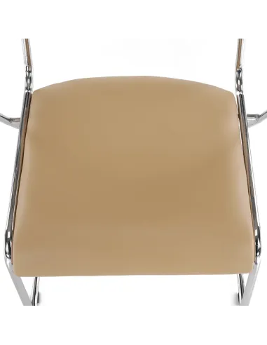 Scaun conferință DERYA, birou/sala conferinte, 53x79x57 cm, Piele ecologica maro | MobilaOK