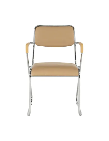 Scaun conferință DERYA, birou/sala conferinte, 53x79x57 cm, Piele ecologica maro | MobilaOK