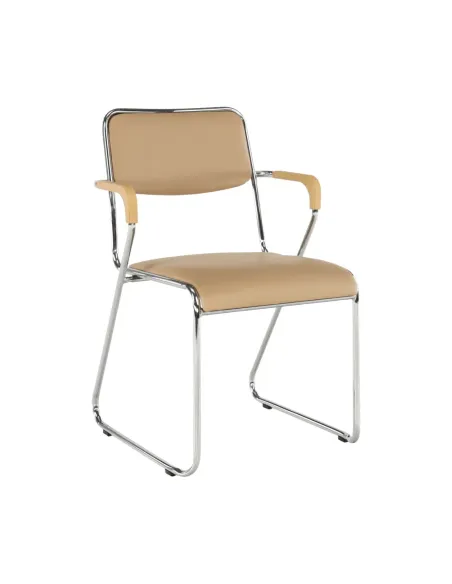 Scaun conferință DERYA, birou/sala conferinte, 53x79x57 cm, Piele ecologica maro | MobilaOK