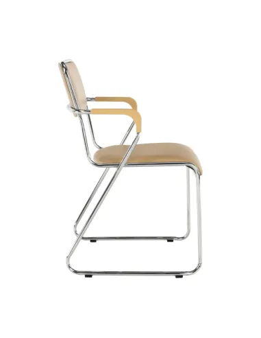 Scaun conferință DERYA, birou/sala conferinte, 53x79x57 cm, Piele ecologica maro | MobilaOK