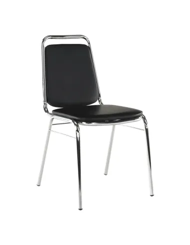 Scaun conferință ZEKI, birou, 45x82x58 cm, piele ecologică și metal | MobilaOK