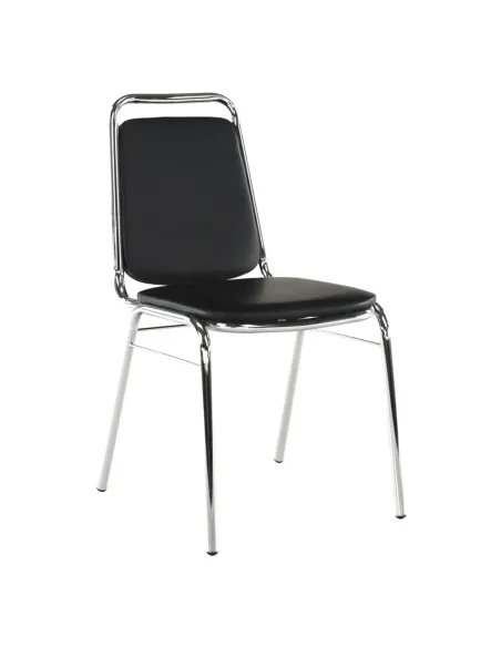 Scaun conferință ZEKI, birou, 45x82x58 cm, piele ecologică și metal | MobilaOK