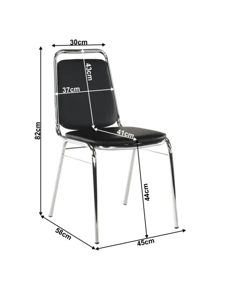 Scaun conferință ZEKI, birou, 45x82x58 cm, piele ecologică și metal | MobilaOK