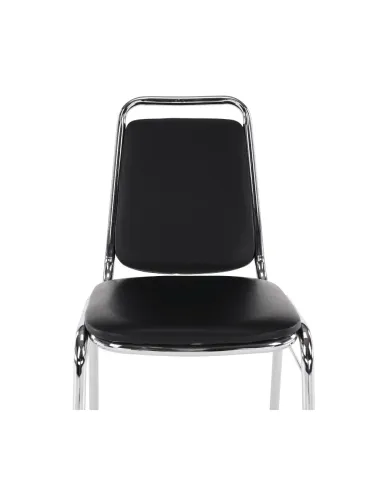 Scaun conferință ZEKI, birou, 45x82x58 cm, piele ecologică și metal | MobilaOK