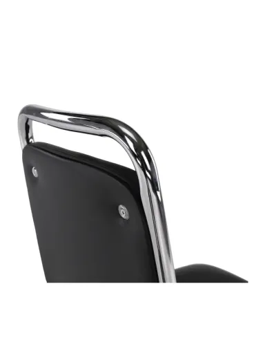 Scaun conferință ZEKI, birou, 45x82x58 cm, piele ecologică și metal | MobilaOK
