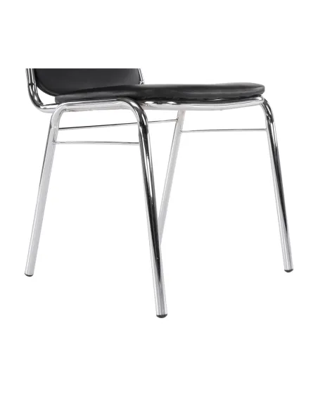 Scaun conferință ZEKI, birou, 45x82x58 cm, piele ecologică și metal | MobilaOK