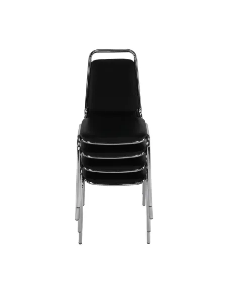 Scaun conferință ZEKI, birou, 45x82x58 cm, piele ecologică și metal | MobilaOK