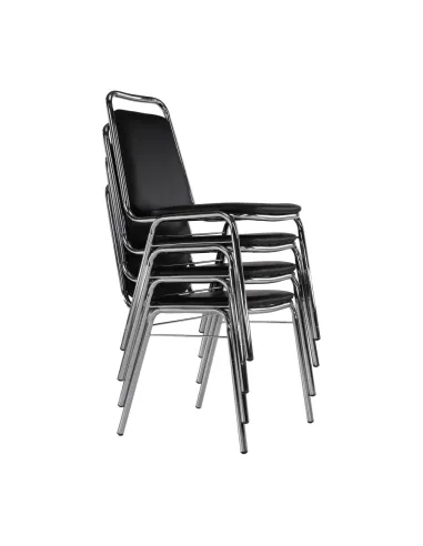 Scaun conferință ZEKI, birou, 45x82x58 cm, piele ecologică și metal | MobilaOK