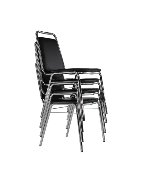 Scaun conferință ZEKI, birou, 45x82x58 cm, piele ecologică și metal | MobilaOK