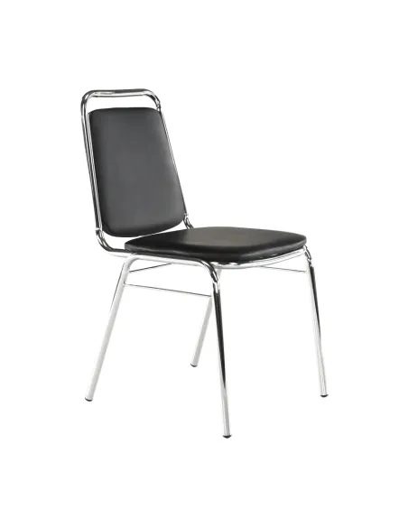 Scaun conferință ZEKI, birou, 45x82x58 cm, piele ecologică și metal | MobilaOK