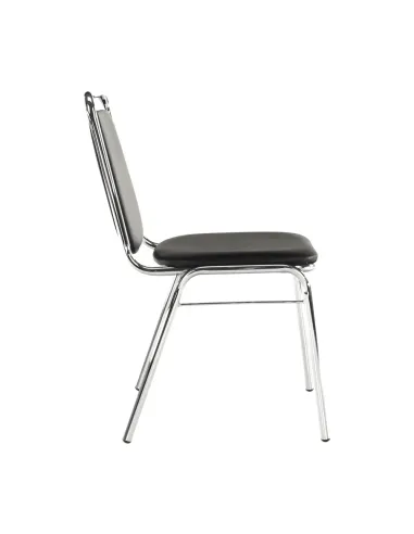 Scaun conferință ZEKI, birou, 45x82x58 cm, piele ecologică și metal | MobilaOK
