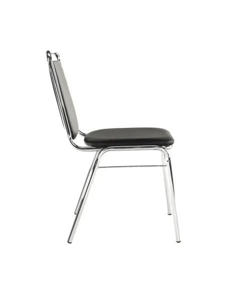 Scaun conferință ZEKI, birou, 45x82x58 cm, piele ecologică și metal | MobilaOK