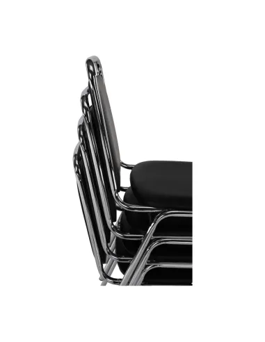 Scaun conferință ZEKI, birou, 45x82x58 cm, piele ecologică și metal | MobilaOK