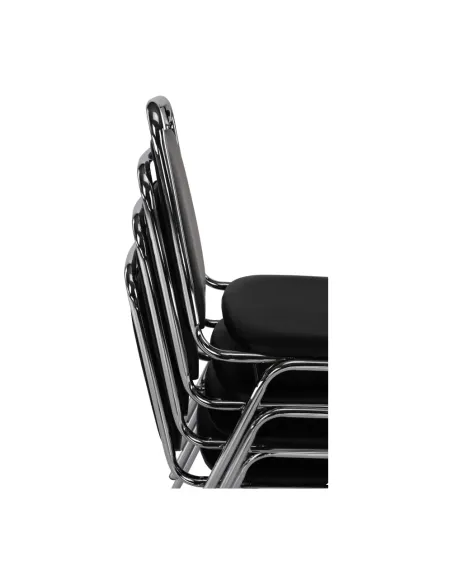 Scaun conferință ZEKI, birou, 45x82x58 cm, piele ecologică și metal | MobilaOK