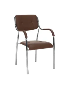 Scaun stivuibil ILHAM, living/birou/restaurant, 52x85x55 cm, Piele ecologică și Metal | MobilaOK