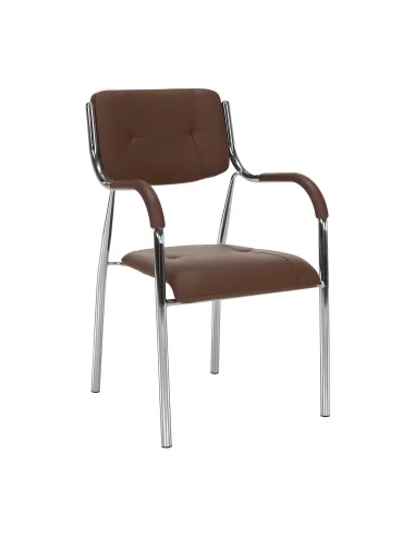 Scaun stivuibil ILHAM, living/birou/restaurant, 52x85x55 cm, Piele ecologică și Metal | MobilaOK