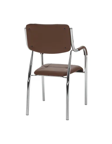 Scaun stivuibil ILHAM, living/birou/restaurant, 52x85x55 cm, Piele ecologică și Metal | MobilaOK