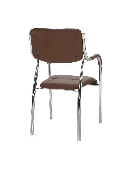 Scaun stivuibil ILHAM, living/birou/restaurant, 52x85x55 cm, Piele ecologică și Metal | MobilaOK