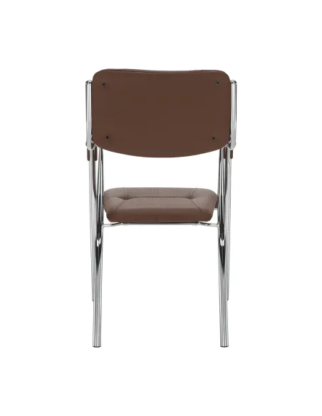 Scaun stivuibil ILHAM, living/birou/restaurant, 52x85x55 cm, Piele ecologică și Metal | MobilaOK