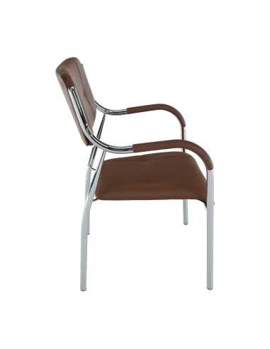 Scaun stivuibil ILHAM, living/birou/restaurant, 52x85x55 cm, Piele ecologică și Metal | MobilaOK