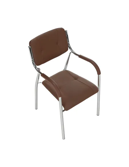 Scaun stivuibil ILHAM, living/birou/restaurant, 52x85x55 cm, Piele ecologică și Metal | MobilaOK