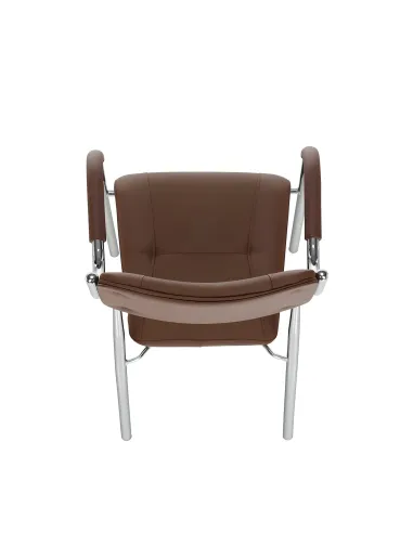 Scaun stivuibil ILHAM, living/birou/restaurant, 52x85x55 cm, Piele ecologică și Metal | MobilaOK