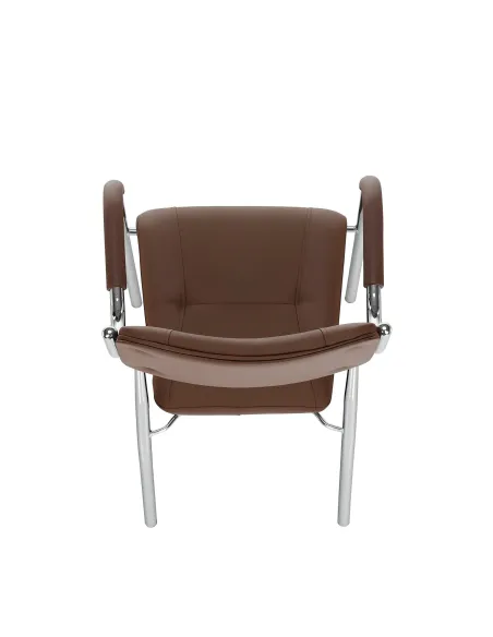 Scaun stivuibil ILHAM, living/birou/restaurant, 52x85x55 cm, Piele ecologică și Metal | MobilaOK