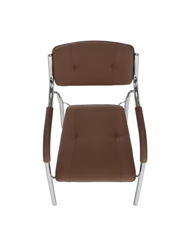 Scaun stivuibil ILHAM, living/birou/restaurant, 52x85x55 cm, Piele ecologică și Metal | MobilaOK