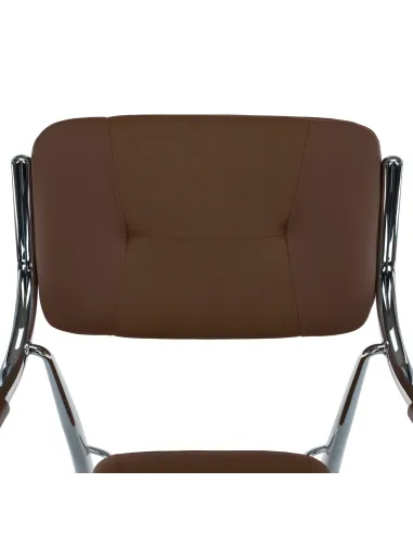 Scaun stivuibil ILHAM, living/birou/restaurant, 52x85x55 cm, Piele ecologică și Metal | MobilaOK