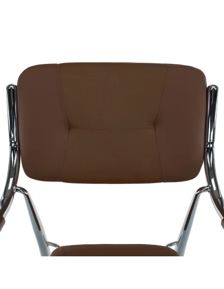 Scaun stivuibil ILHAM, living/birou/restaurant, 52x85x55 cm, Piele ecologică și Metal | MobilaOK