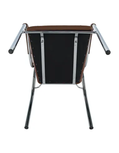 Scaun stivuibil ILHAM, living/birou/restaurant, 52x85x55 cm, Piele ecologică și Metal | MobilaOK