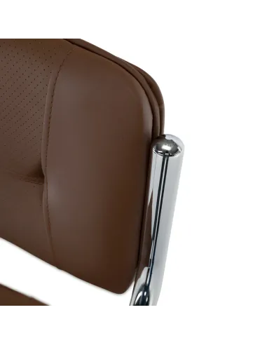 Scaun stivuibil ILHAM, living/birou/restaurant, 52x85x55 cm, Piele ecologică și Metal | MobilaOK