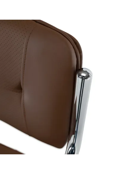 Scaun stivuibil ILHAM, living/birou/restaurant, 52x85x55 cm, Piele ecologică și Metal | MobilaOK