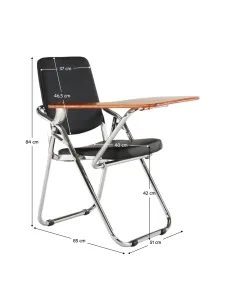 Scaun conferință SONER, birou/sala conferințe, 51x84x85 cm, piele ecologică, lemn, metal | MobilaOK 2