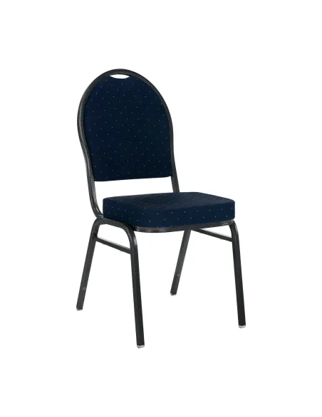 Scaun stivuitor JEFF 3 NEW, birou/eveniment, 45.5x56.5x93 cm, material textil albastru/cadru metalic gri | MobilaOK