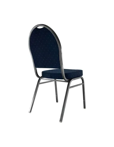 Scaun stivuitor JEFF 3 NEW, birou/eveniment, 45.5x56.5x93 cm, material textil albastru/cadru metalic gri | MobilaOK