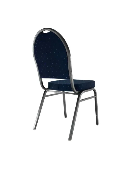 Scaun stivuitor JEFF 3 NEW, birou/eveniment, 45.5x56.5x93 cm, material textil albastru/cadru metalic gri | MobilaOK