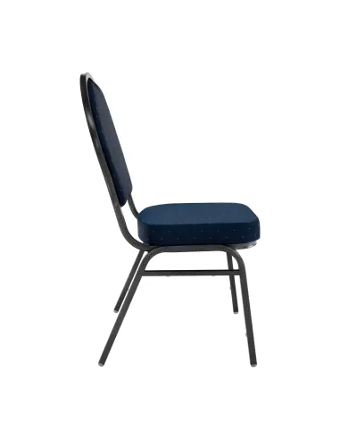 Scaun stivuitor JEFF 3 NEW, birou/eveniment, 45.5x56.5x93 cm, material textil albastru/cadru metalic gri | MobilaOK