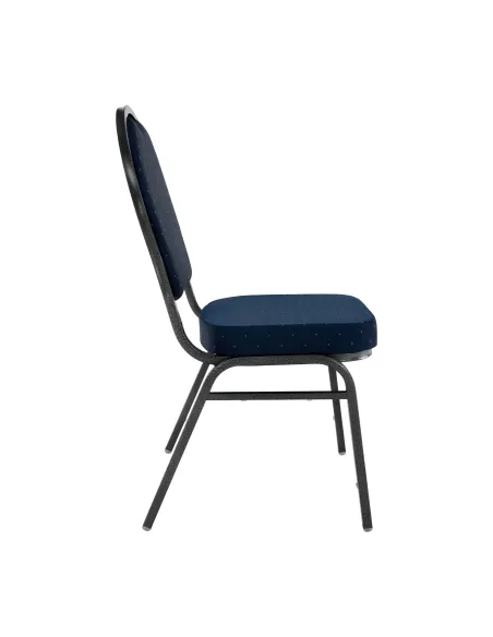 Scaun stivuitor JEFF 3 NEW, birou/eveniment, 45.5x56.5x93 cm, material textil albastru/cadru metalic gri | MobilaOK